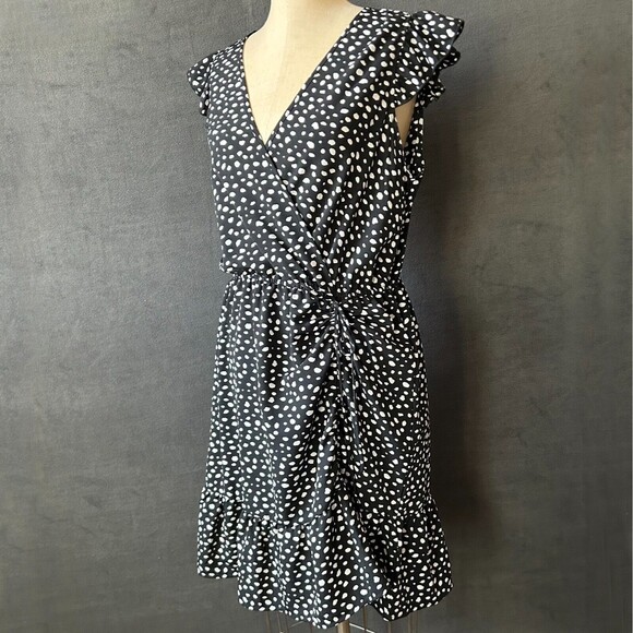 FSL Apparel Polka Dot Dress Sleeveless V-Neck Elastic Waist - Women's Size L - Picture 2 of 14